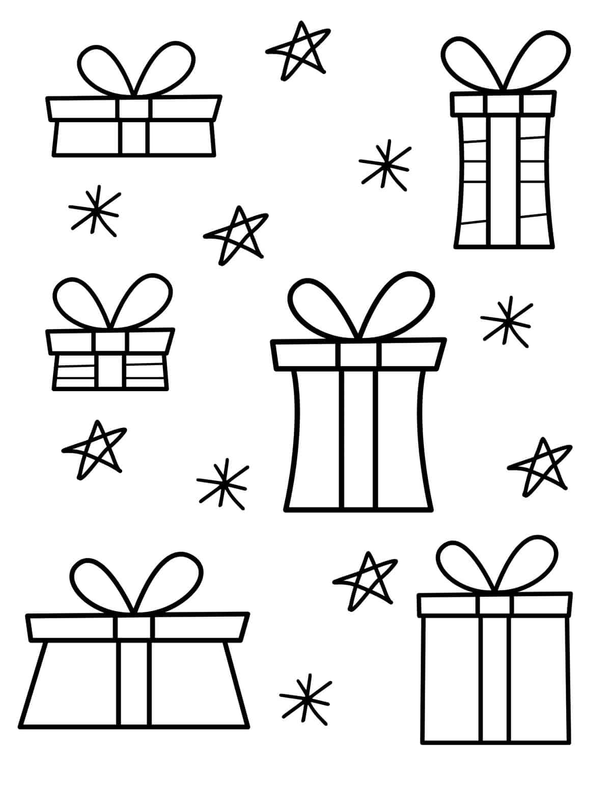 christmas gifts background with stars
