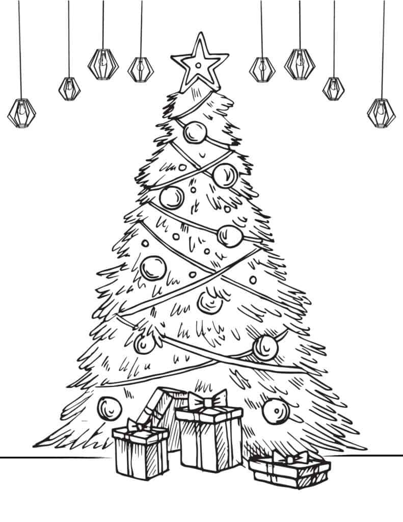 10 Christmas Tree Coloring Pages for Kids to Enjoy