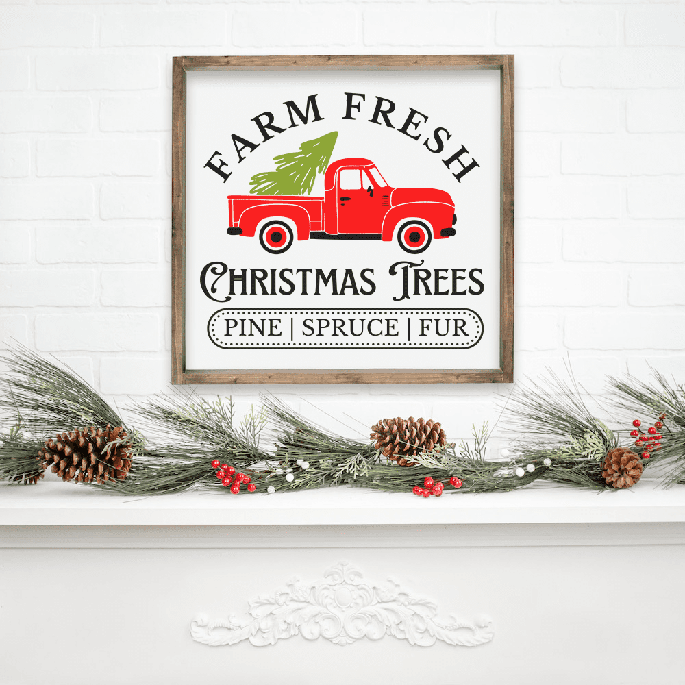 farm fresh christmas trees svg sign