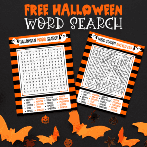 halloween word search printable featured