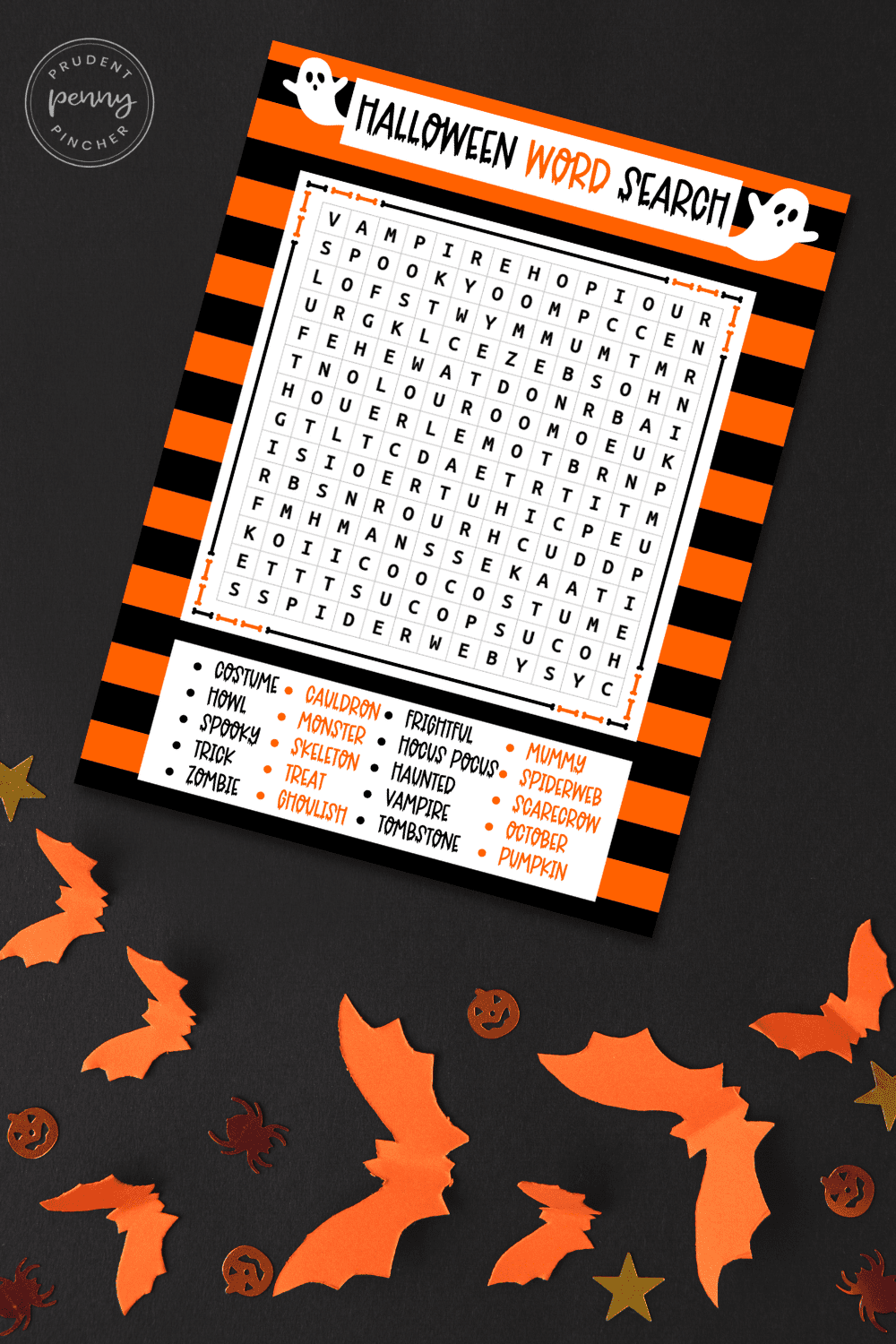 printable on a black background with orange paper bats
