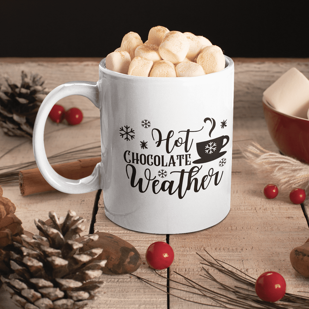hot cocoa svg file on mug for christmas