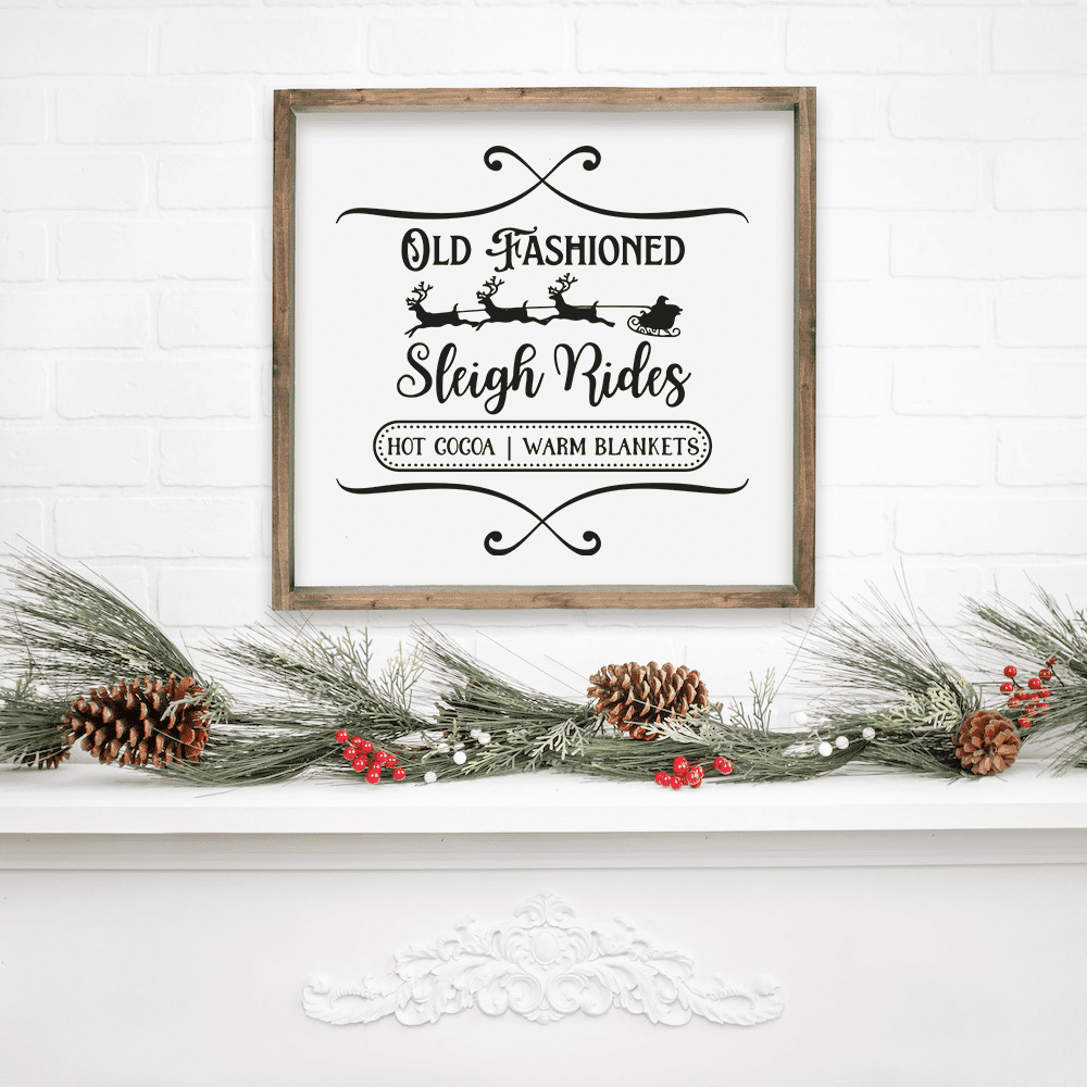 old fashioned sleigh ride wall art