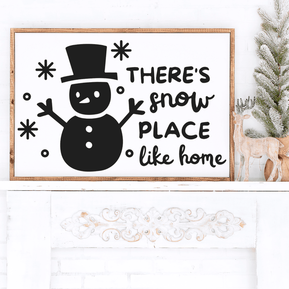 there's snow place like home art svg for christmas