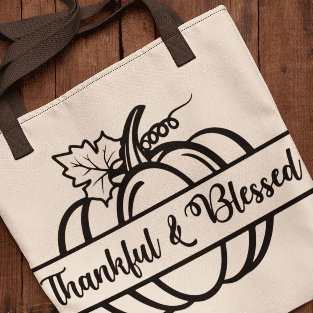 thankful and blessed tote bag thanksgiving svg