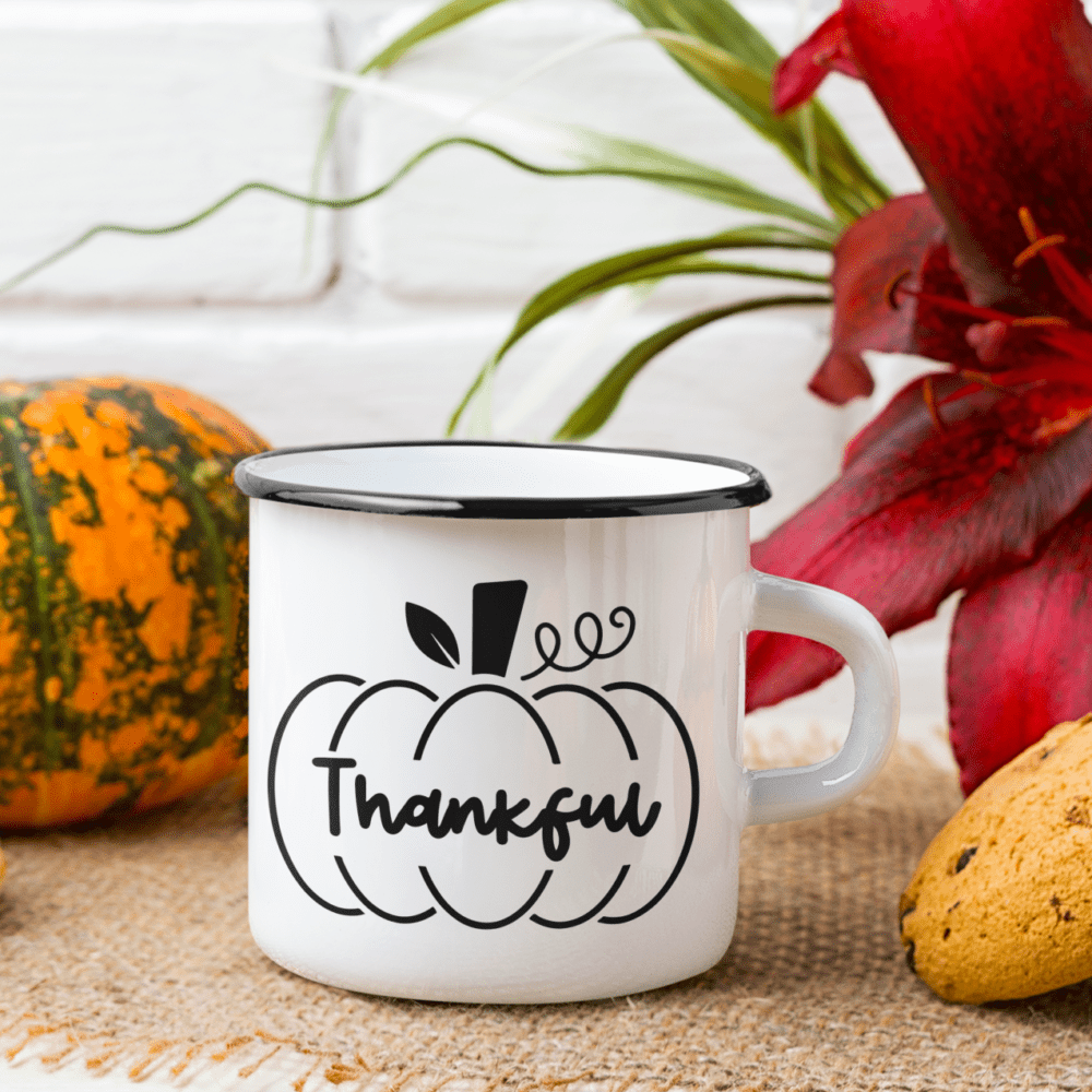 gratitude pumpkin coffee mug