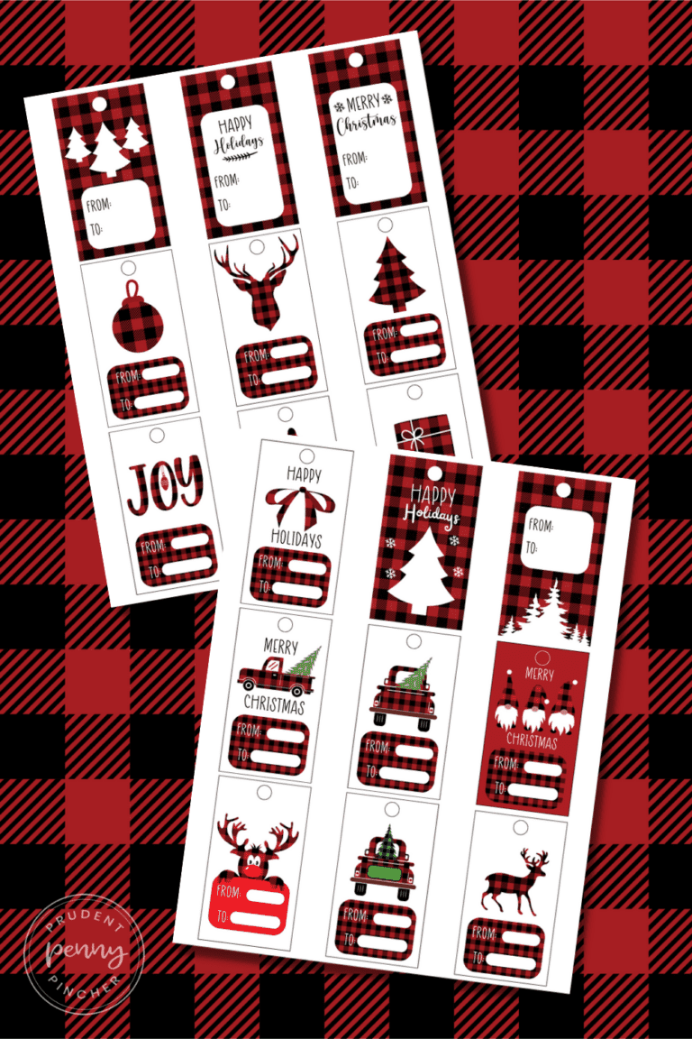 50 Buffalo Plaid Free Printable Christmas Gift Tags - Prudent Penny Pincher