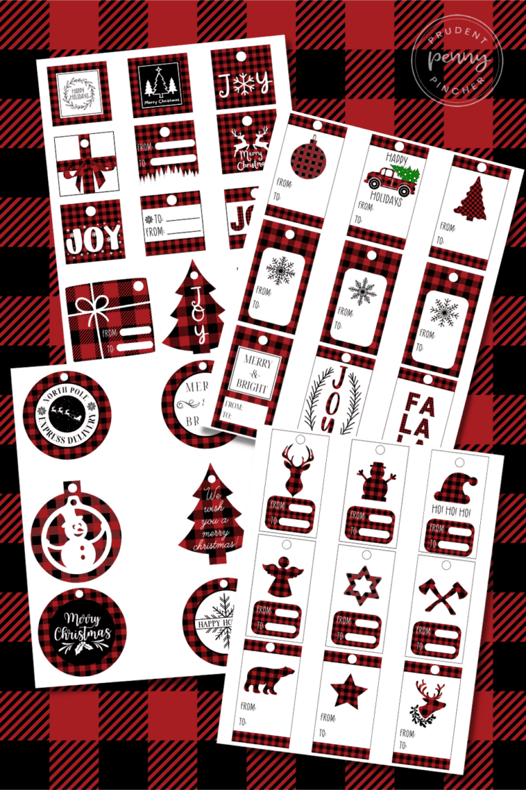 50 Buffalo Plaid Free Printable Christmas Gift Tags - Prudent Penny Pincher