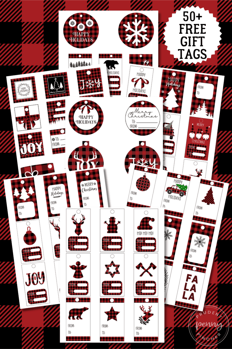 50 Buffalo Plaid Free Printable Christmas Gift Tags - Prudent Penny Pincher