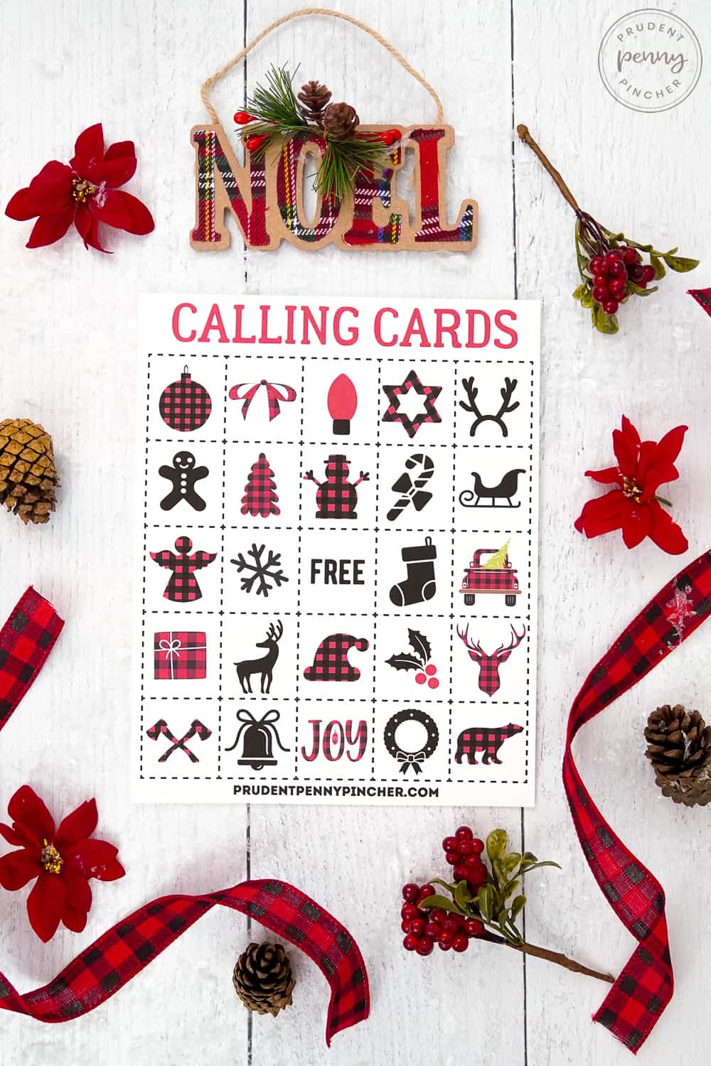 bingo calling cards on winter background