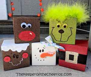 christmas wood craft blocks