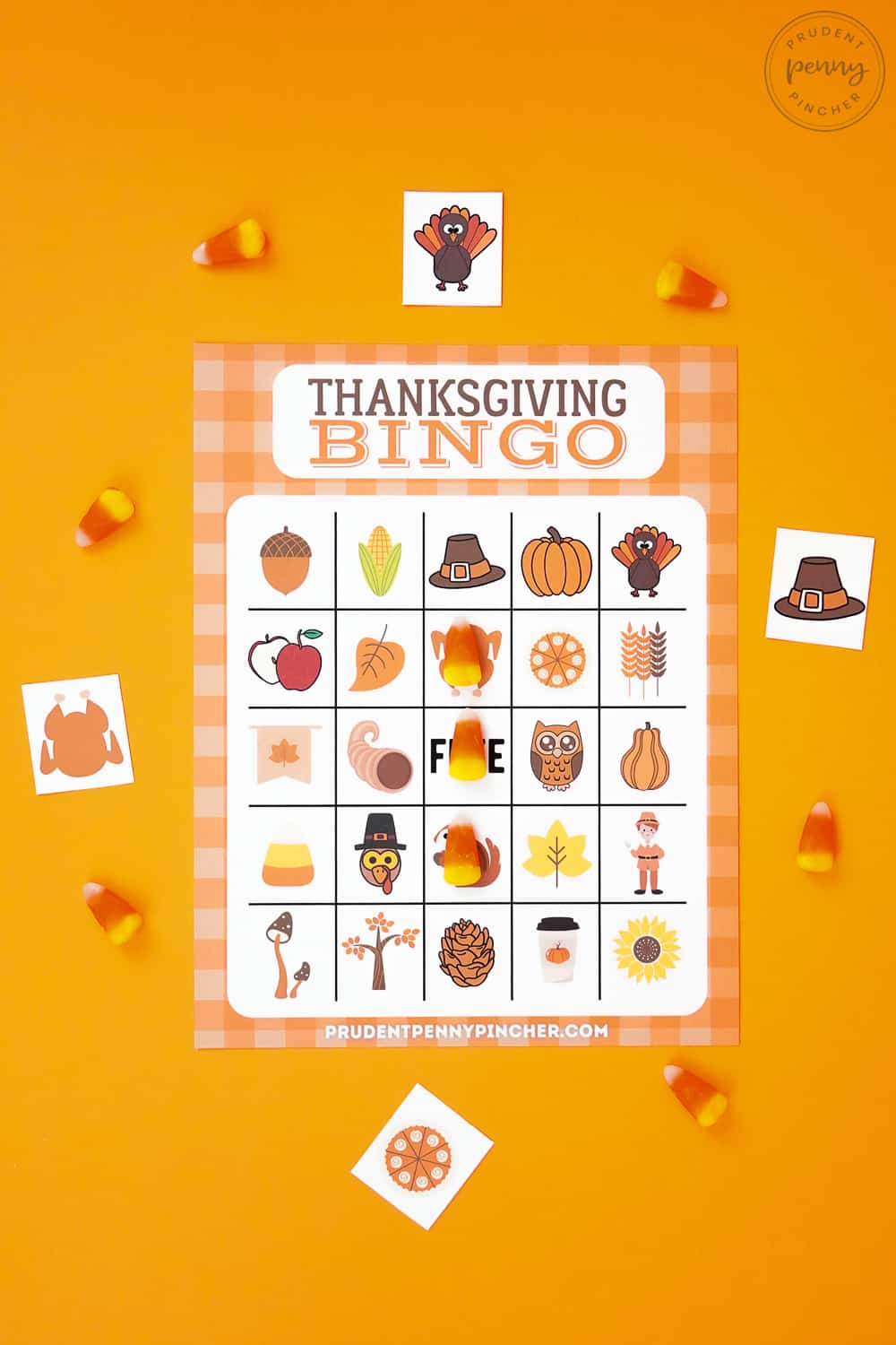 printable card with candy corn in the background