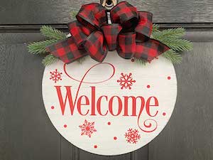 christmas wooden door hanger