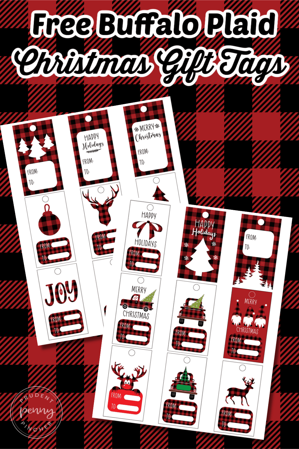 buffalo check christmas gift tags