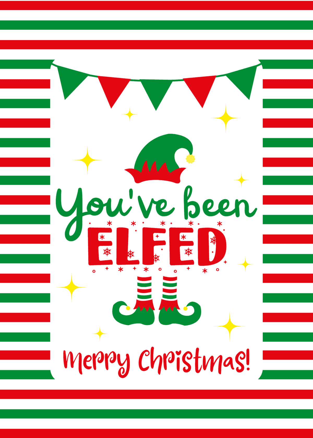 you've been elfed free printable sign