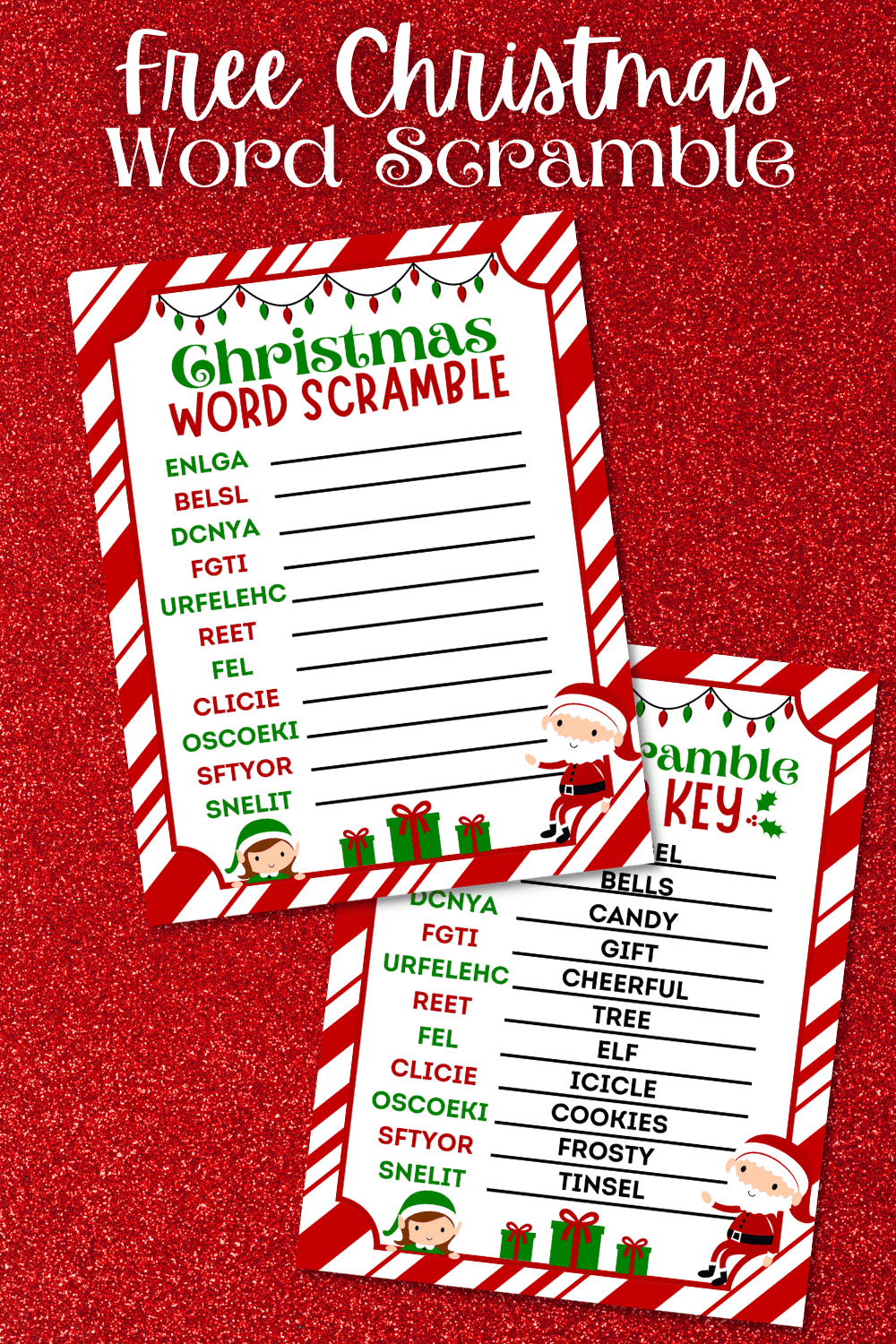 free christmas word scramble printable for kids
