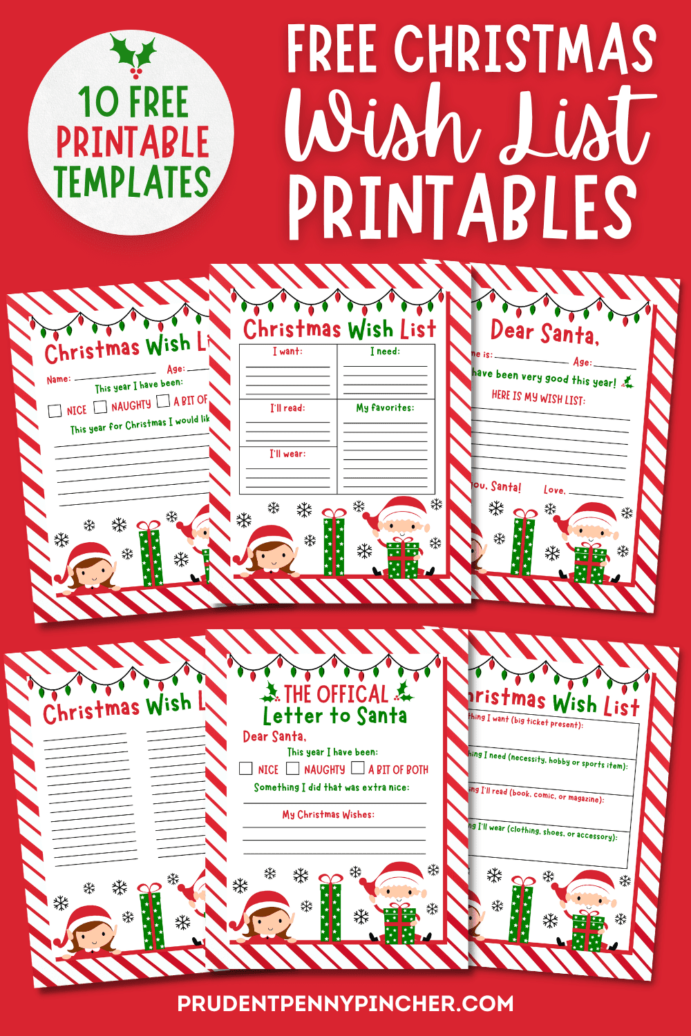 10 Free Christmas Wish List Printables for Kids - Prudent Penny Pincher