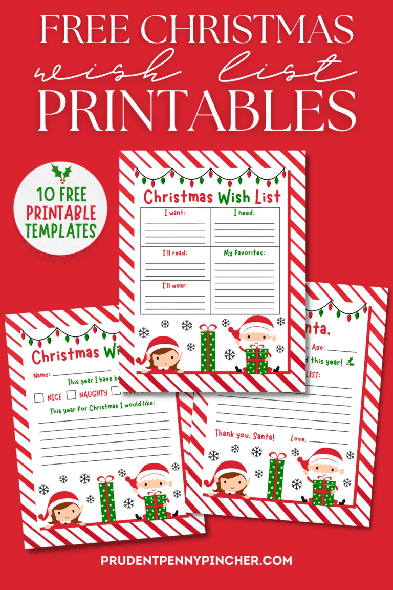 10 Free Christmas Wish List Printables for Kids Prudent Penny Pincher