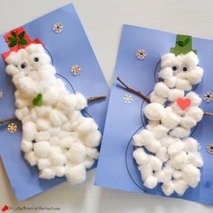 Cotton Ball Snowmen