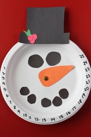 christmas countdown paper plate