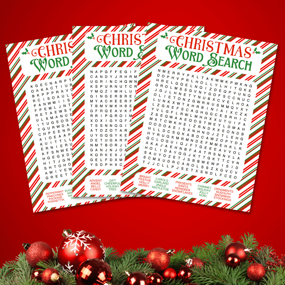Christmas Word Search Puzzles Printable