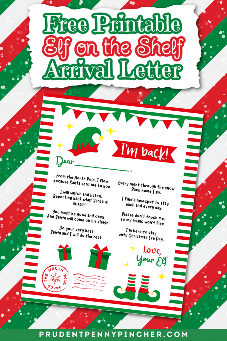 Free Printable Elf on the Shelf Arrival Letter - Prudent Penny Pincher
