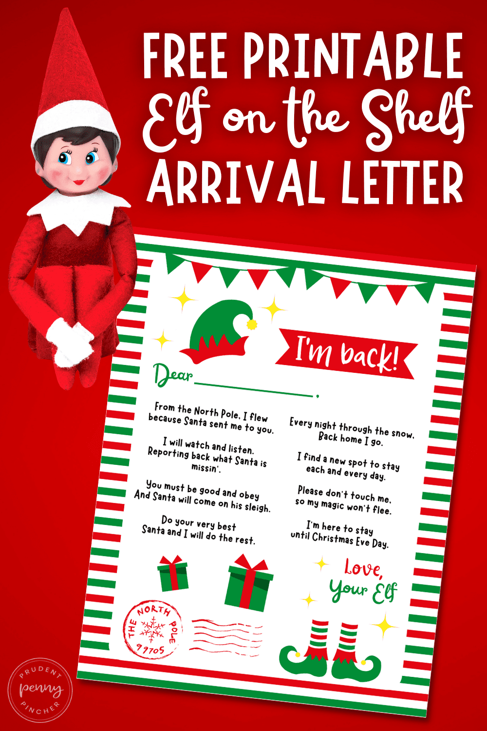 Free Printable Elf on the Shelf Arrival Letter - Prudent Penny Pincher