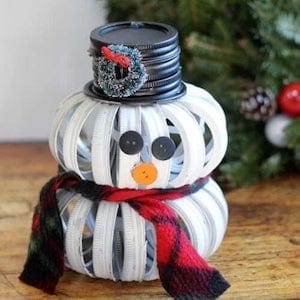 mason jar lid snowman