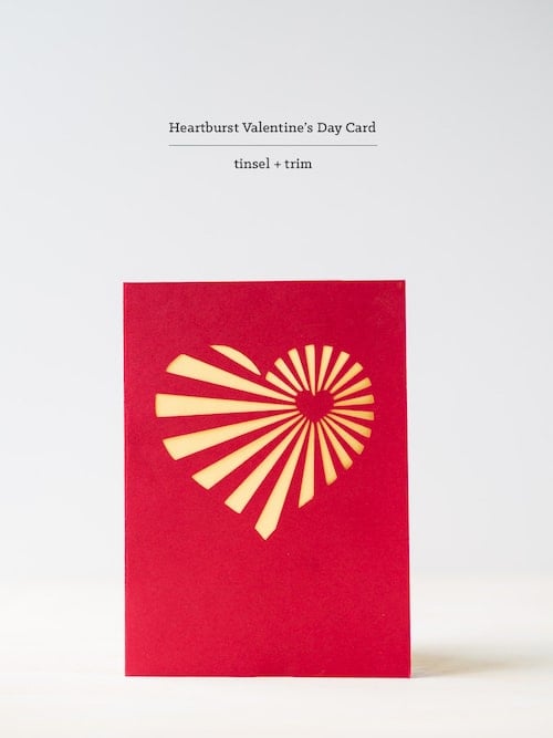 heart burst valentine card