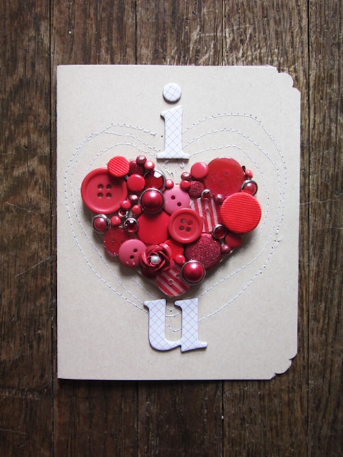 button heart card