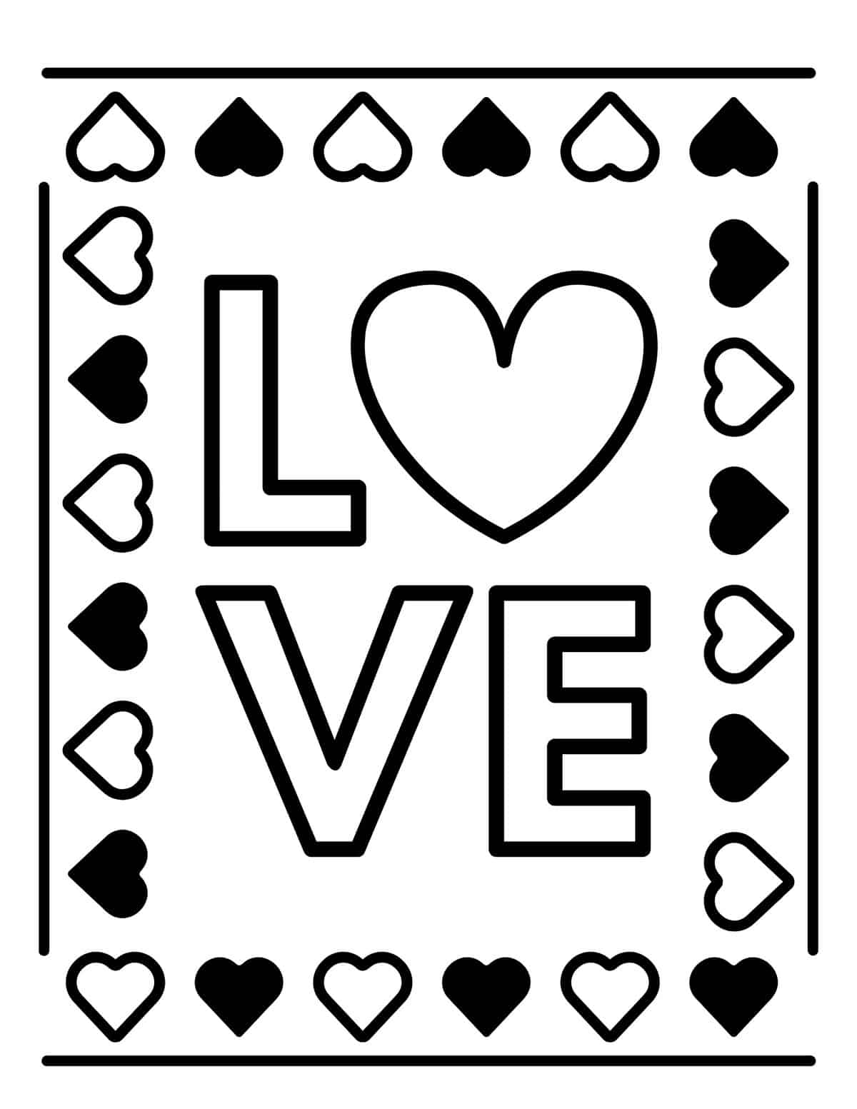 Valentine's Day coloring page