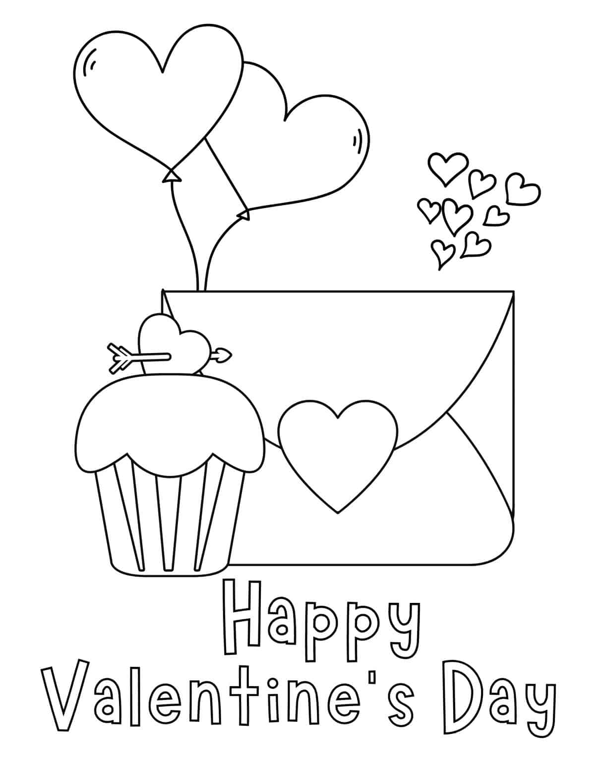 happy Valentine's Day coloring sheet