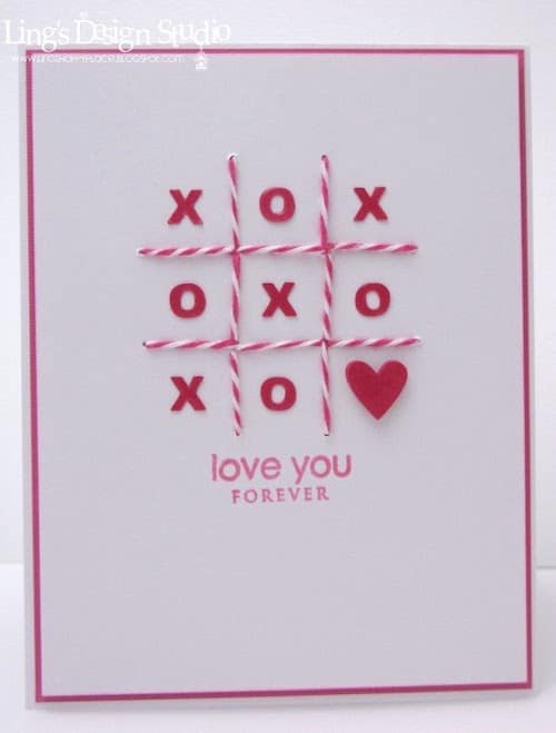 love you forever tic tac toe card