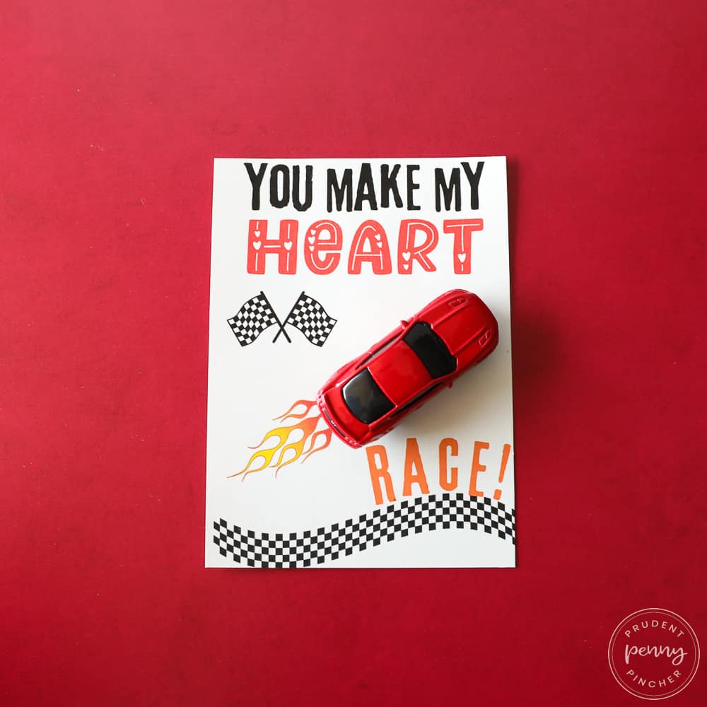 you make my heart race valentine card