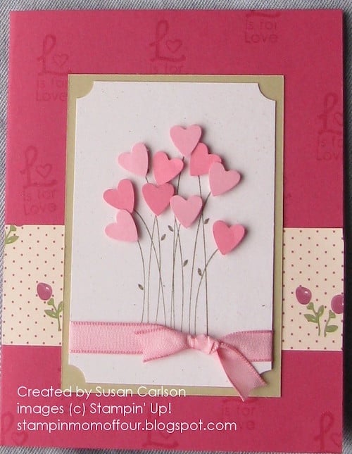 Valentine heart bouquet card