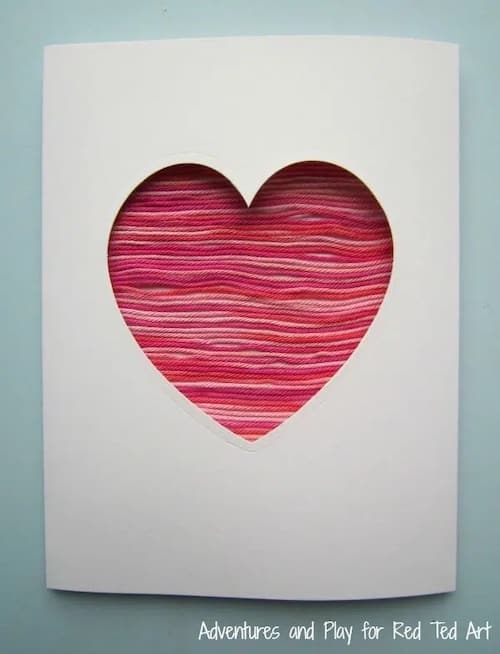 Yarn Heart Valentine Card