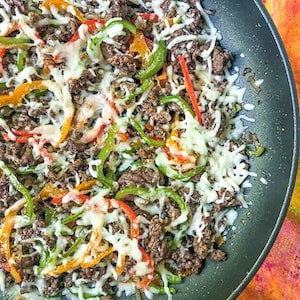 Low Carb Philly Cheesesteak Skillet meal prep
