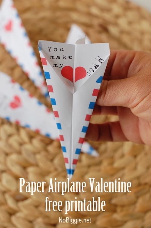 free printable paper airplane Valentine