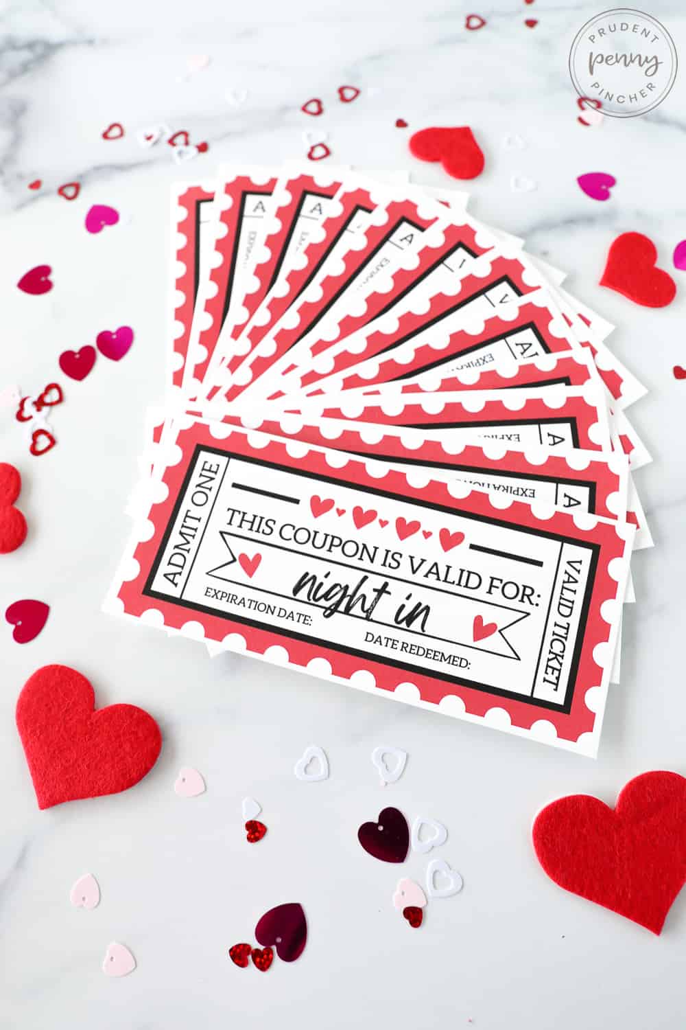 assorted Valentine's Day love coupons