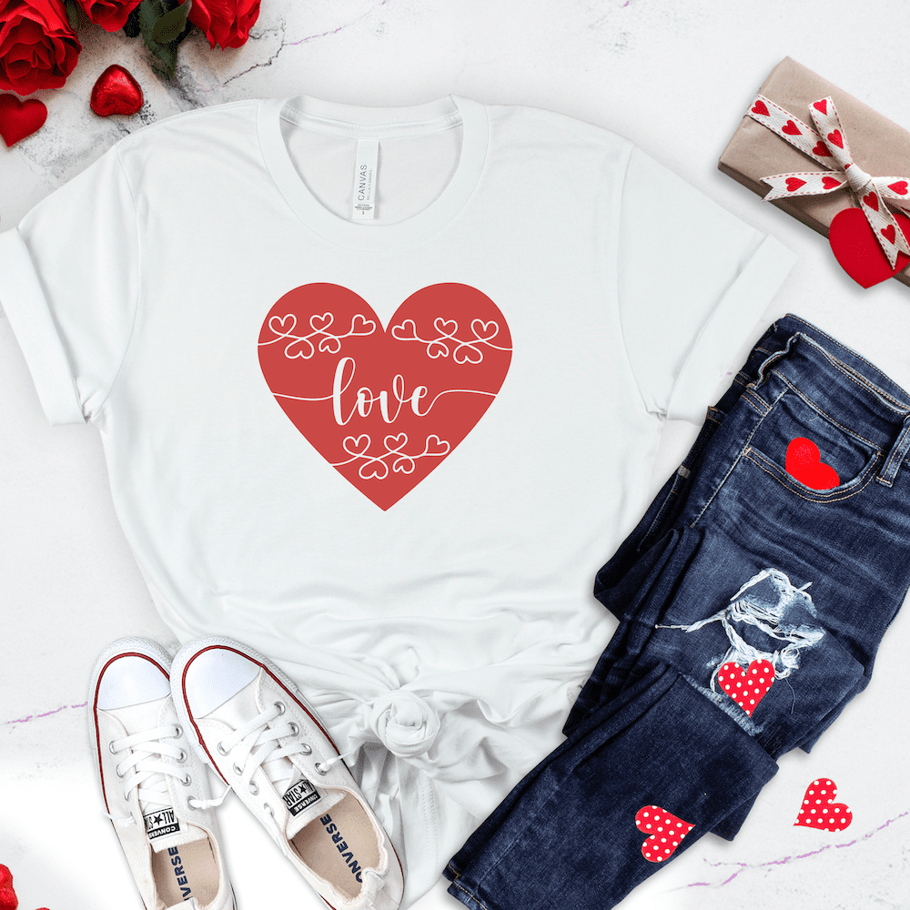 love heart valentine shirt svg