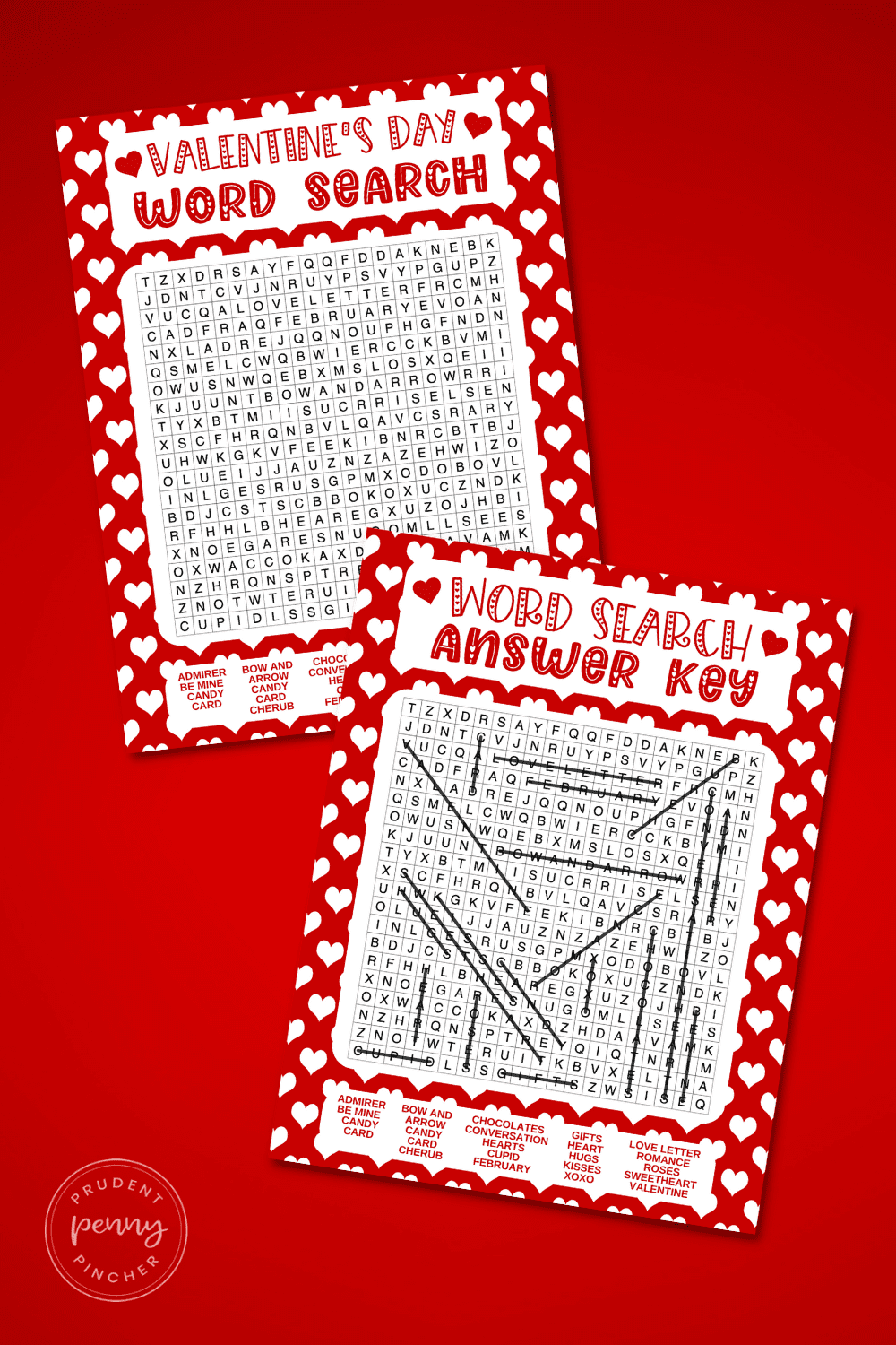 Valentine's Day word search printables