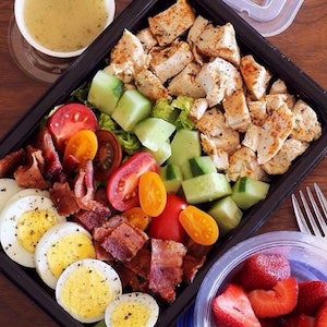 Chicken, Cucumber, Egg, and Bacon Chopped Salad