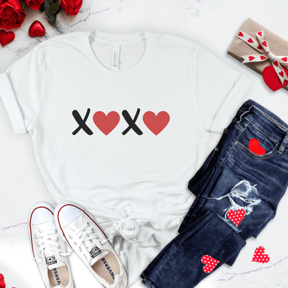 xoxo shirt svg file for Valentine's Day