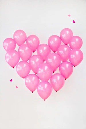 giant balloon heart Valentine's Day party decor