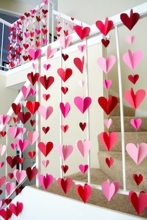 Valentine's Day heart garland party decor