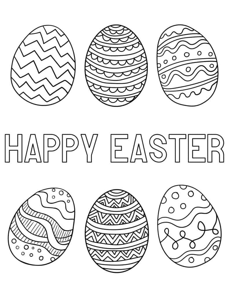 easter eggs coloring page