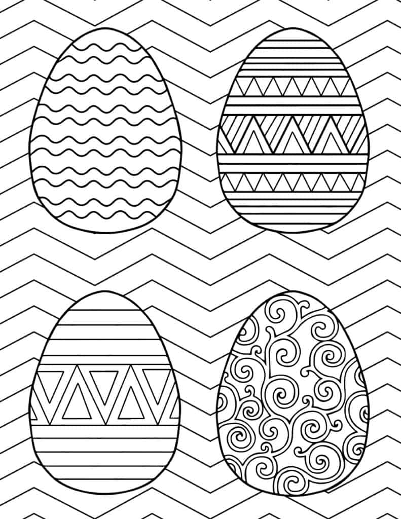 easter eggs on chevron background