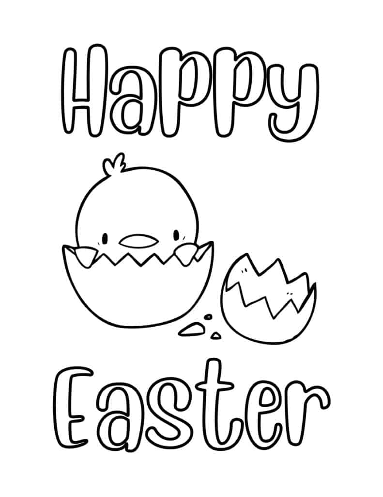 hatching chick in easter egg coloring page