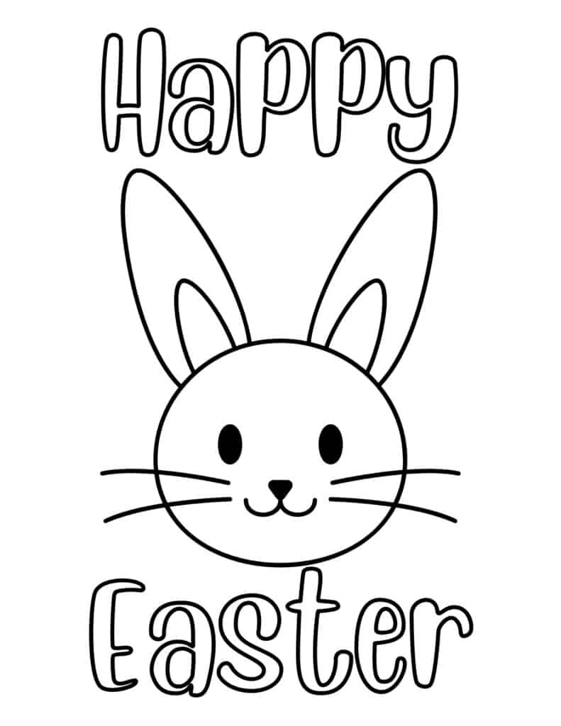 happy easter bunny coloring page for kids