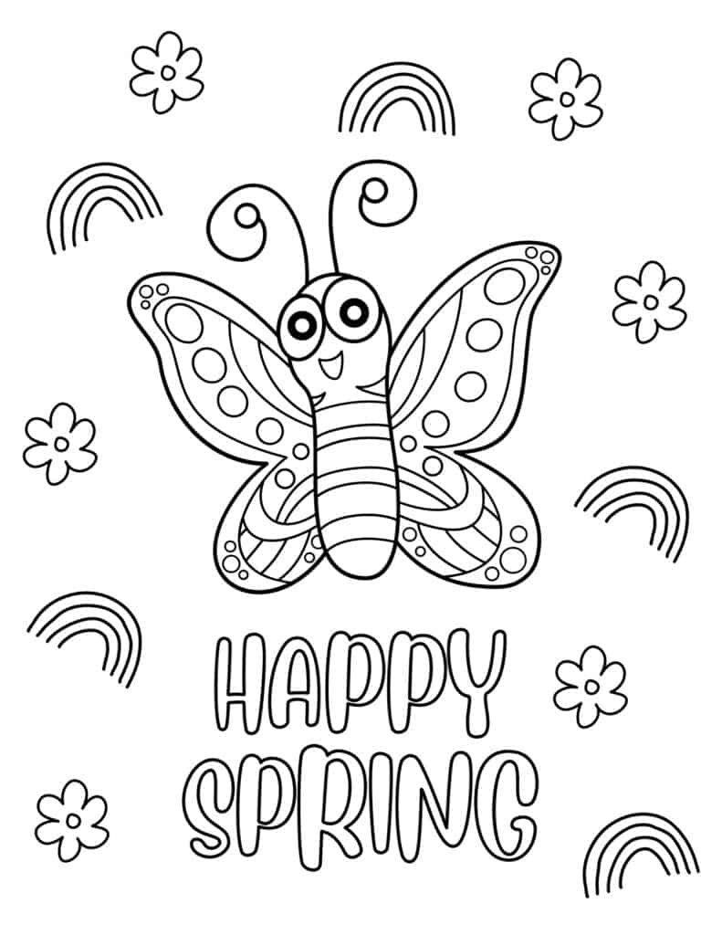 butterfly spring coloring page